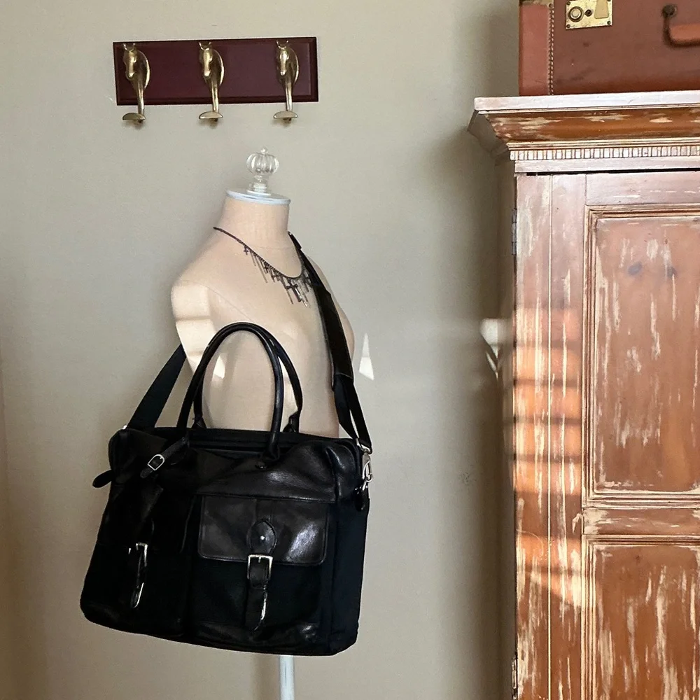 Polo by Ralph Lauren Black Leather Laptop Bag